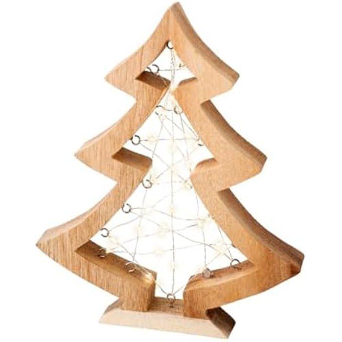 Cadre lumineux - KAEMINGK - Bois naturel - Micro LED - Blanc chaud - Forme d'arbre