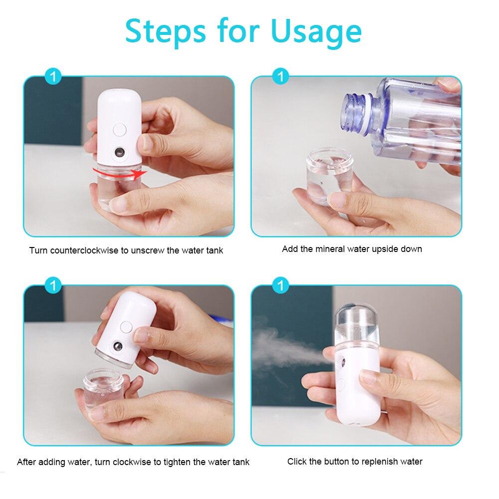 30ML Portable Automatic Face Sprayer Facial Steamer USB Nebulizer Nano Humidifier Hydrating Women Beauty Skin Care Tools