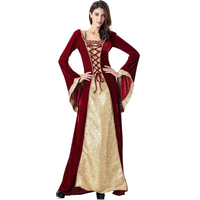 Halloween Medieval Vintage Court Queen Strap-on Dress Parent-Child Performance Costume