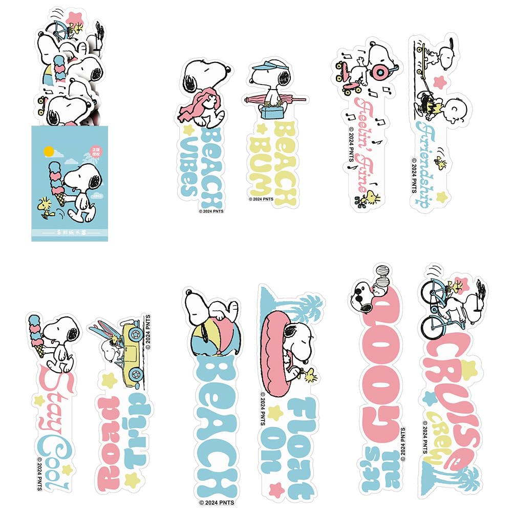Set of 10 Snoopy Stylish and Cute Bookmarks Bookmarks, (Color)