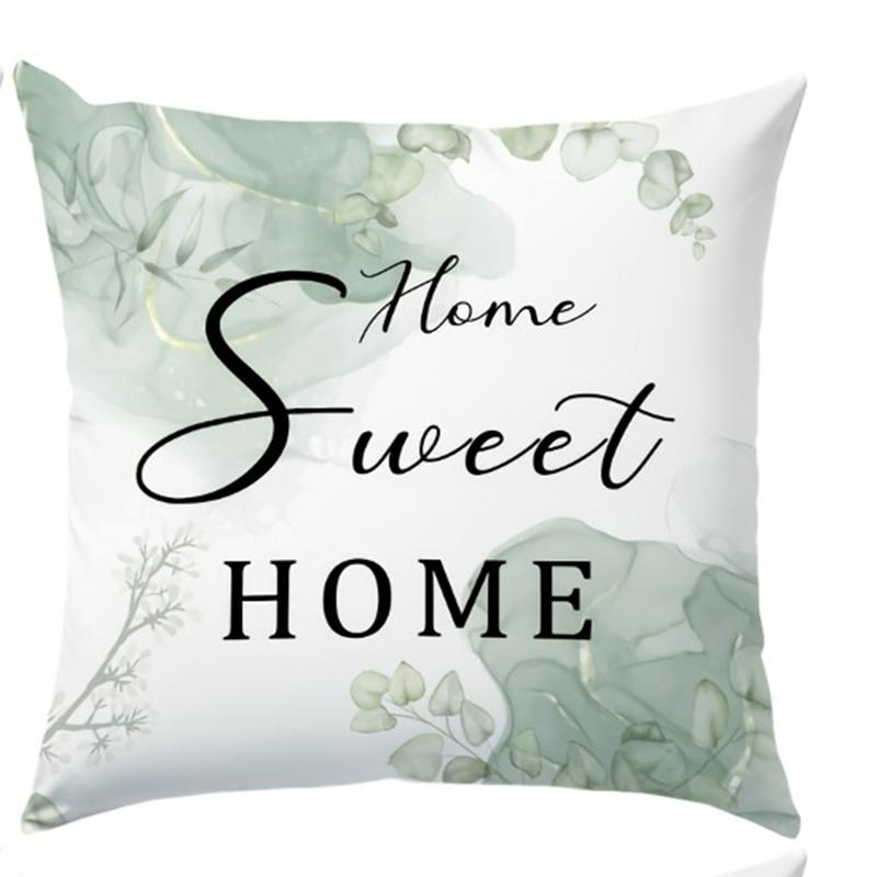 Floral Printed Pillows Home Sweet Home Family Decor Polyester Pillowcase, Sofa Decorative Cushion Cov Headboard Pillow