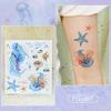 Adesivi Tatuaggio Farfalla Cartone Animato Glitter Impermeabili Principessa dell'Oceano - Trucco Temporaneo Viso a Lunga Durata