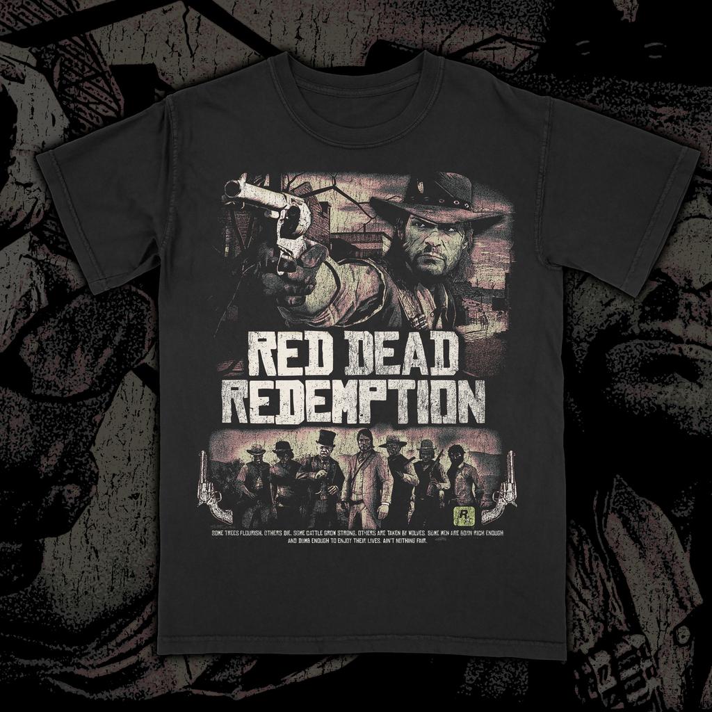 Retro Red Dead Redemption Game Gekopieerd Ontwerp Unisex T-shirt Puur Katoen Alle Seizoenen Casual Streetwear Top Oversized T-shirt