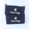 Felt Toy Storage Box with Wooden Handles - Multi-Size Square Design for Home or Pet Use