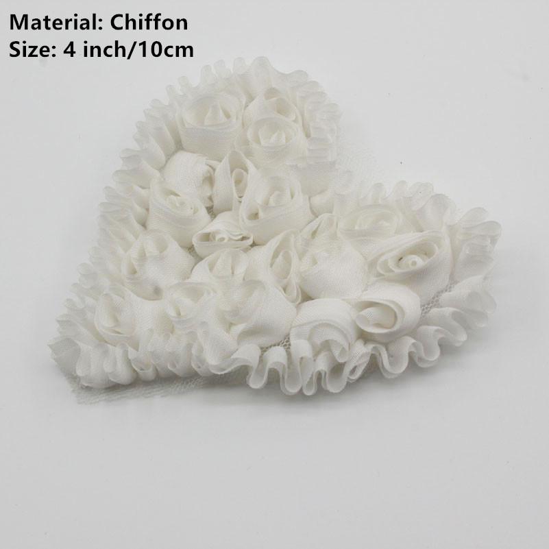 20 Stück Große Chiffon-Rosen-Herz-Aufnäher für DIY Baby Mädchen Kleidung Kleid Strampler Hemden Nähdekorationen Haarschleifen-Zubehör