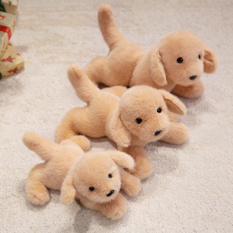 Cartoon Simulation Lying Down Golden Retriever Doll Plush Toy Puppy Dog Doll Girl Company Soothing Doll