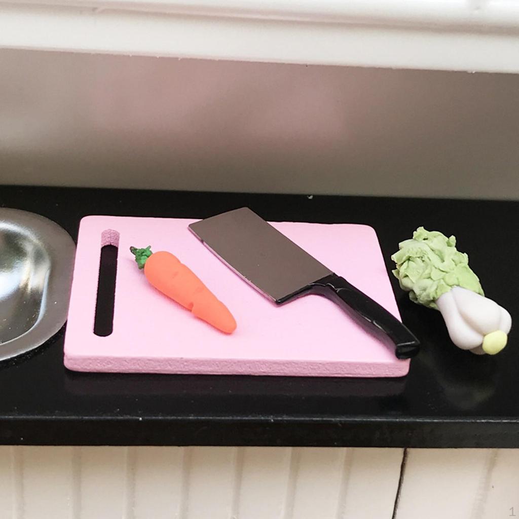 1/12 Wooden Chopping Board And Kitchen Decoration