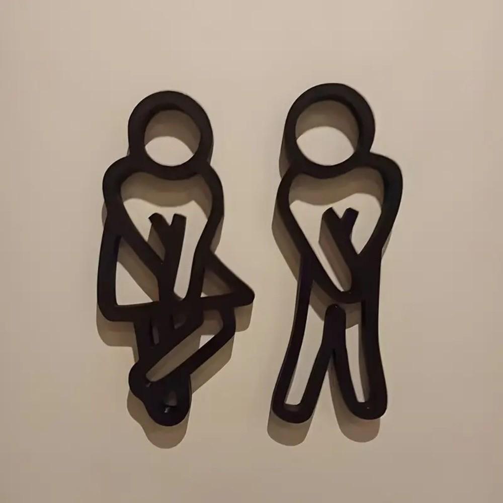 2D Flat Toilet Signage 12cm Gender Signs Modern WC Door Signs  Shopping Mall