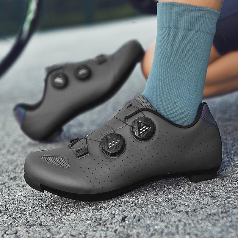 Road Cycling Shoes With Stiff Sole Mountain Bike Clipless Flat Pedal Compatible Breathable Unisex Footwear