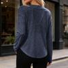Women's Long Sleeve Athletic Top - Casual Round Neck Pullover for Gym Running - Lightweight Activewear Workout Shirt
