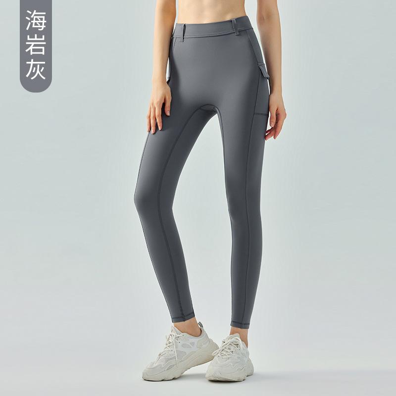 

Бесшовные нюдовые брюки для йоги облегающие и тонкие средней поддержки фитнес-брюки с высокой талией и эффектом пуш-ап женские S