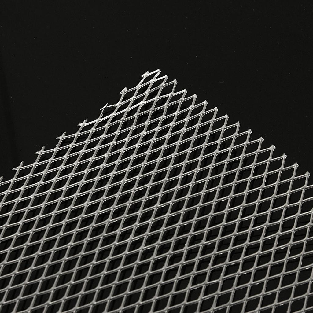 25x20cm Aluminum Mesh Small Grid Diamonds Shaped Mesh Decorative Screen Lampblack Filter Car Grill Mesh Sturdy Metal Mesh Sheets