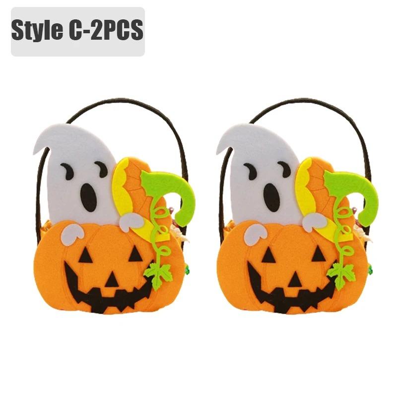 1-6 STÜCK Halloween Süßigkeitenbeutel für Kinder Filz Kürbis Geschenk Tragetasche Feiertagsparty Halloween Dekorationen Zubehör
