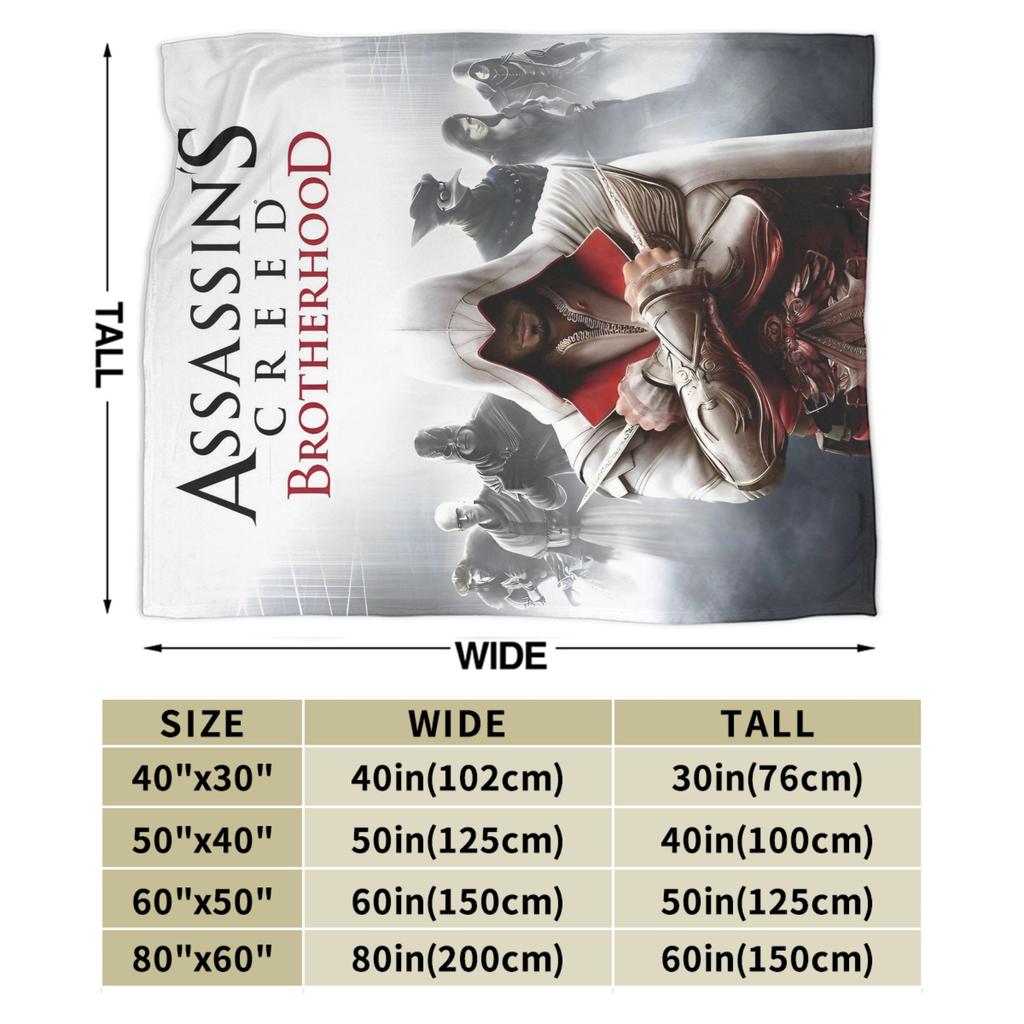 A-Assassins C-Creeds Blankets Velvet Spring/Autumn Multi-function Warm Throw Blanket for Bed Travel Bedspreads