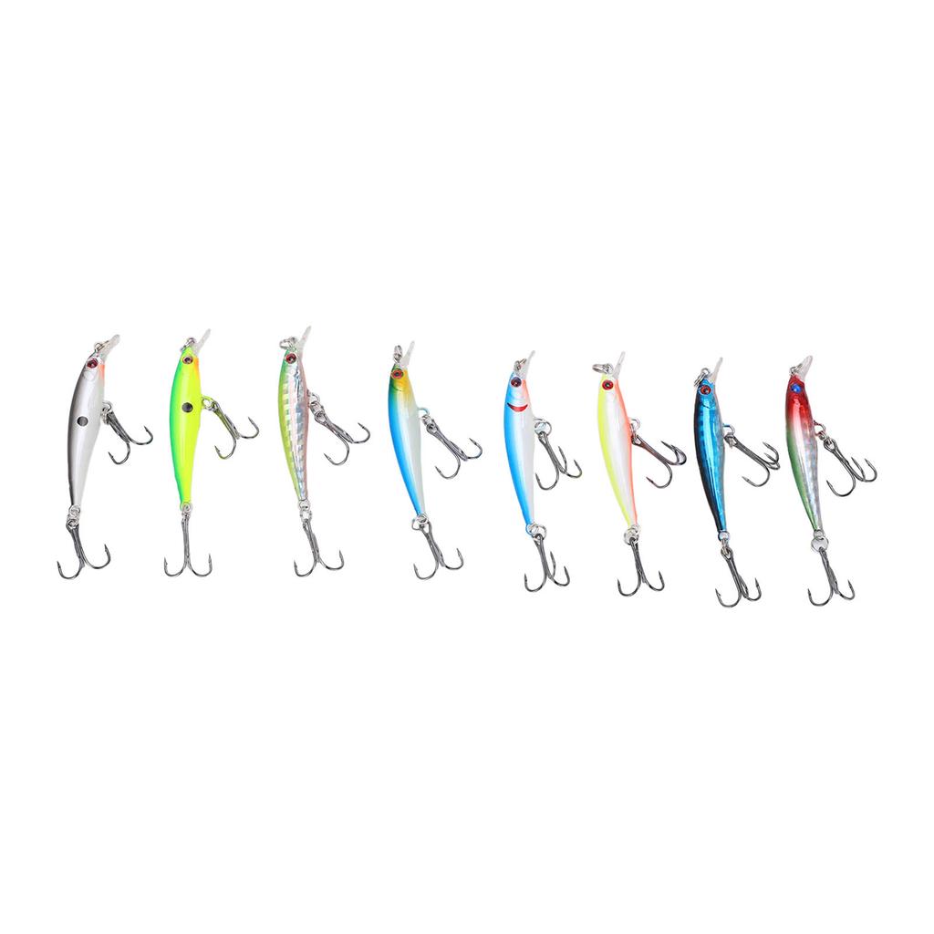 8PCS Minnow Fishing Lure 5cm 3g Artificial Sinking Long Throw Hard Bait Wobbler Jig Bait