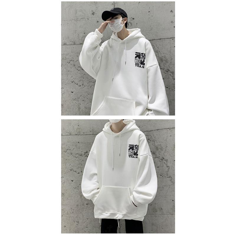 Men's Oversized Graphic Hoodie Hip Hop Style Long Sleeve Pullover Sweatshirt