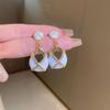 Silver Needle Zircon Star Flower Tassel Stud Earrings - Elegant and Fashionable Women's Accessory