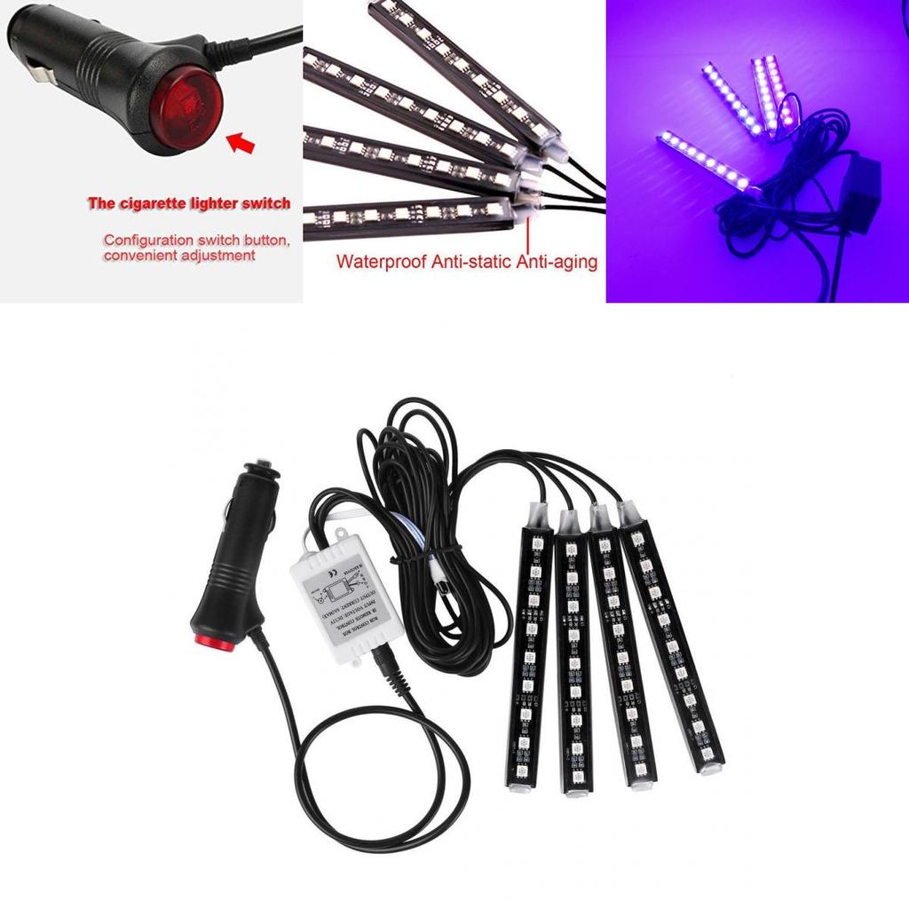 Vibrant Led Car Interior Atmosphere Lights Sound-activated Footwell Decoration