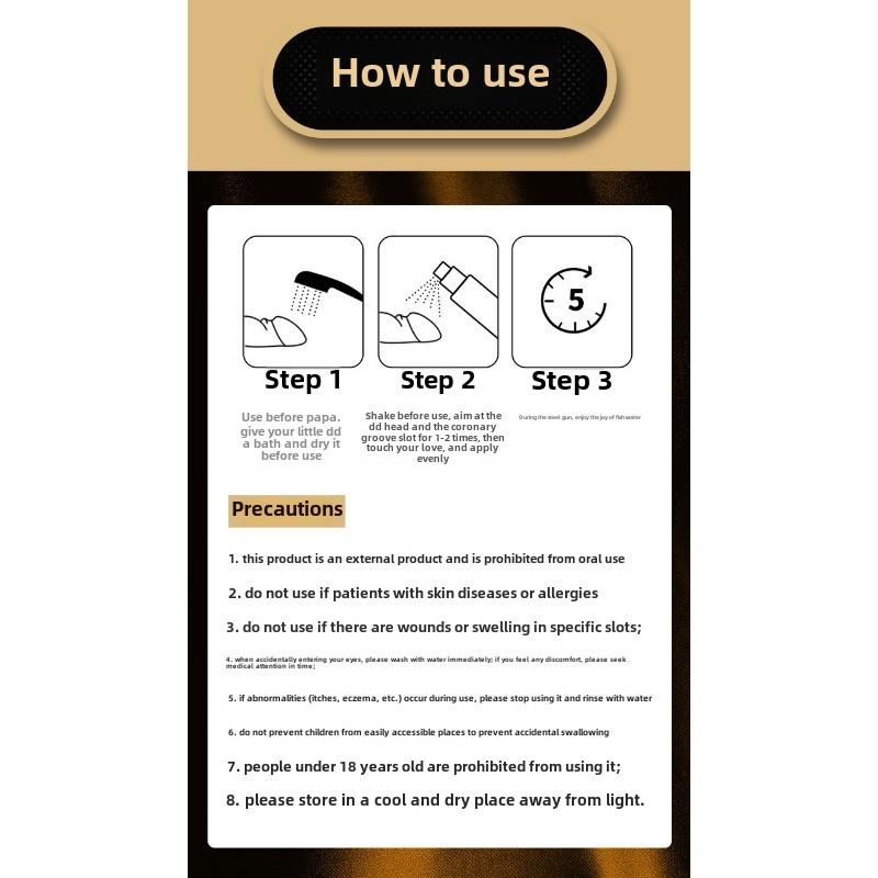 Men's External Delay Spray 10ml Power Black Gold Models Male Delay Lasting Spray Adult Sex Products