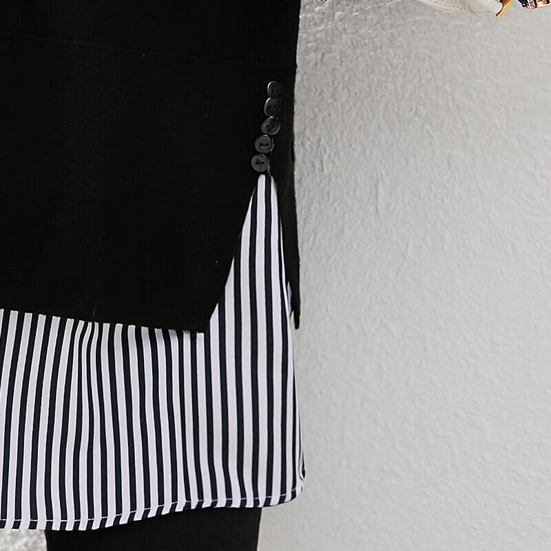 Damen Oversized Strick-Patchwork Fake-Zweiteiler Oberteil