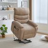 Electric Recliner with Stand-Up Assist, Massage and Heat Function, Electrically Adjustable Backrest and Footrest As Well As Side Storage Pockets.Taupe