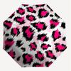 1PC Leopard Print Pink Umbrella-8-Rib Reinforced, Automatic Open, Lightweight & Durable, Cute Fashion Accessory for Outdoor-A1310