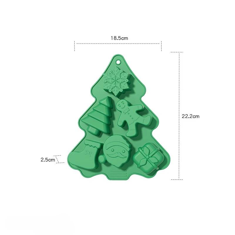 

Christmas Silicone Baking Mold for Candy Chocolate Making Santa Tree Shapes Food Grade Non Stick Mold for Home Kitchen Holiday зелений