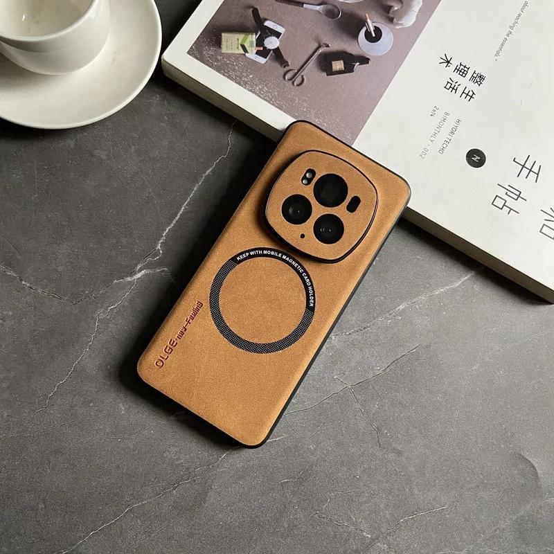 Magnetische Handyhülle für Huawei Honor Magic 7 6 Lite 5 Pro Lammfell-Textur Fuax-Lederhülle für Honor 100 90 80 Pro Flat SE GT