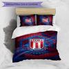 Set Lenzuola Stampato Stoke City Football 3 Pezzi, Comodo Set Copripiumino per Camera da Letto Amico della Pelle