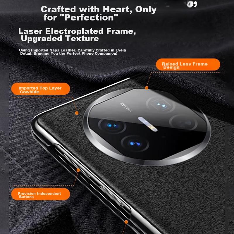 Integrated And Film | Full Hinge CoverageCase for Huawei Mate X5, X5 Collector's Edition Ultra-Thin Leather with Stand, Foldable Screen Case