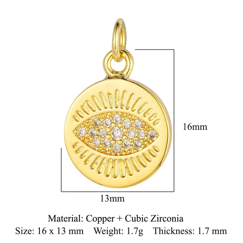 Trendy Brass Cubic Zirconia Life Tree Crown Charm Women Fish Paw Cow Pendant DIY Jewelry Bracelet Earring