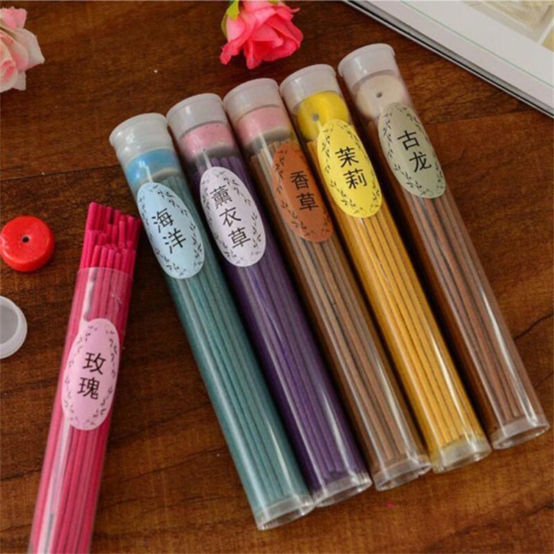 Tube Of 60X Floral Scent Incense Candles Fragrance Sticks Home Air Freshener