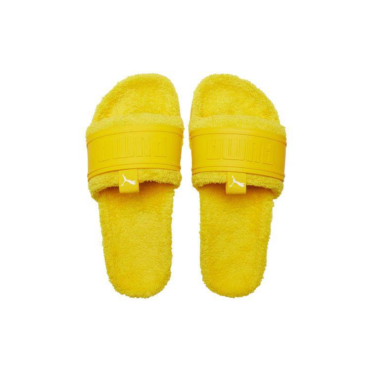 Puma Leadcat Ylm Slide Winter Thick Sole Plush Sports Slide Sandals Unisex Sandals Yellow 384411-02