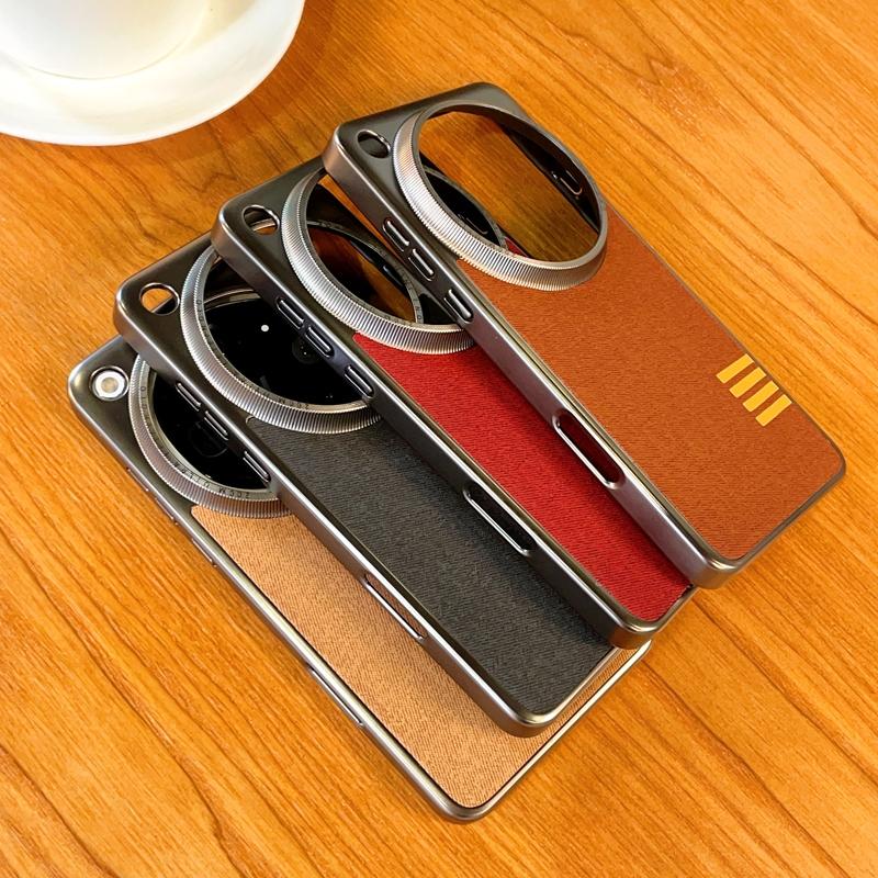 Vintage Tap-on-leather Gray Edges Lens Raised Protective Lens Case For Oppo Find X9 Ultra/9 Pro/X9s Pro/X9 Protect Cover