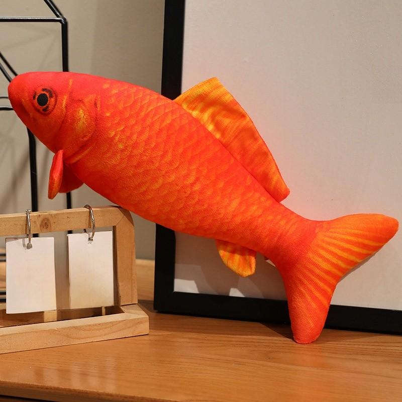 Red Koi Fish Plush Doll With Short Plush Material And Fluffy Structure For Living Space Decor
