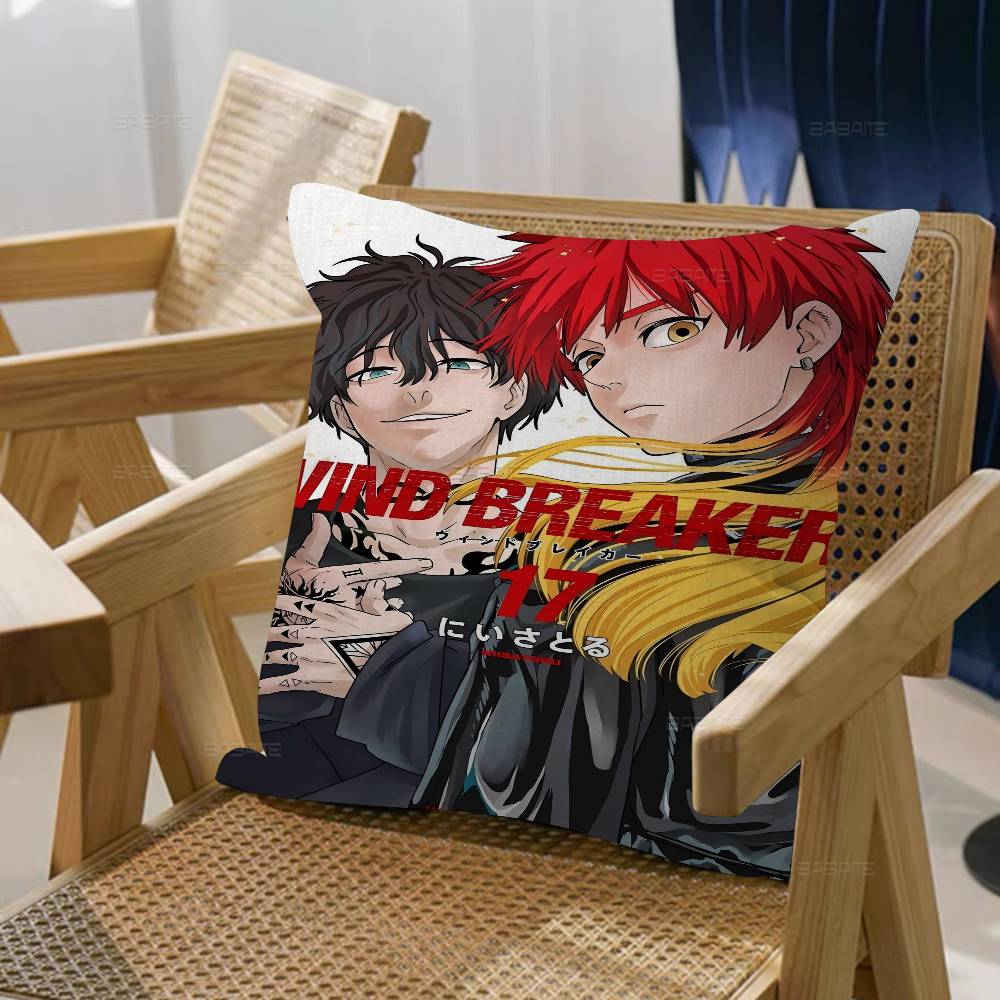 Japanese Anime Wind Breaker Cushion Cover Pillow Cover Decor Pillowcase Printed Cushion Case For Couch