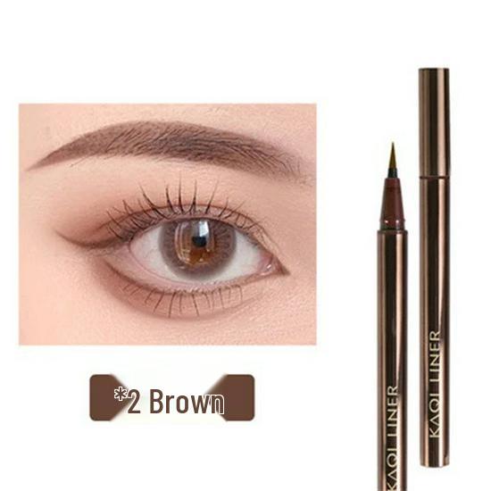 Khaki Quick-Dry Colorful Eyeliner Pen - Long-Lasting, Ultra-Fine, Waterproof, Non-Smudging, Sweat-Proof for Beginners.