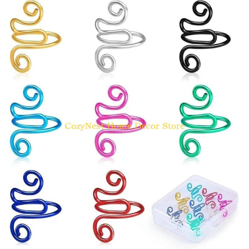 92MF 10/14/15 Pcs Snake Shape Crochet Rings Tension Guide Yarn Rings Knitting Accessories for Mother Women