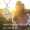 Mom Daughter Family Necklace Love You Forever Silver Color Heart Moon Pendant Zircon Necklaces Women Jewelry Mother's Day Gift