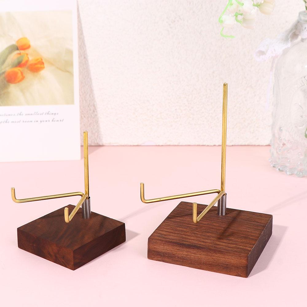 Walnussbasis Heimdekoration Erze Achatsteine Mineralständer Präsentationshalter Holzstützfußständer