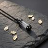Pendant Necklace with Leak-Proof Steel Transparent Capsule Screw Cap Stainless Design Souvenir Keepsake