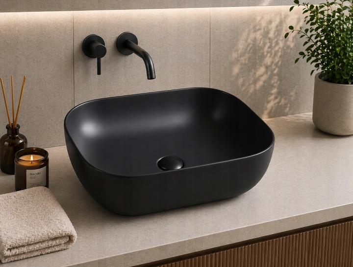 Bella countertop washbasin 50.5X40.5 CM oval black matt