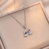 A lovely crystal rainbow cloud pendant stainless steel necklace for women jewelry suitable for daily wear