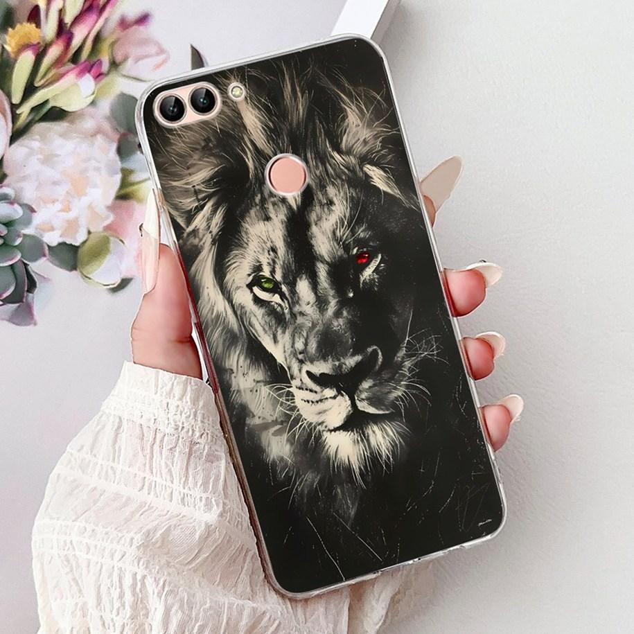 For Huawei P Smart Case FIG-LX1 FIG-LX2 FIG-LX3 Cover Luxury Dragon Lion Soft Silicone Phone Cases For Huawei Psmart 2018 Bumper