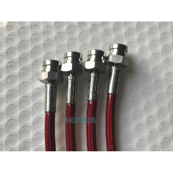 PU Covered Motorcycle Brake Oil Hose Line Stainless Steel Braided PTFE Pipe With Hexagonal Joint And Outer Filament