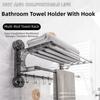 Wall Mount Toilet Storage Rack Vacuum Suction Cup Towel Rack Bathroom Towel Holder With Hook  Home