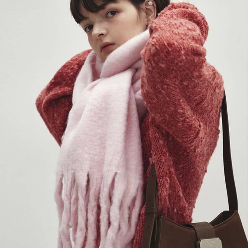 LOEIL FIRST LABEL BOLD MUFFLER_PINK