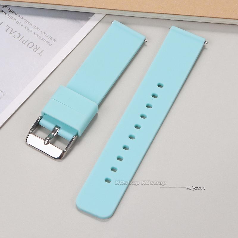 

14mm 16mm 18mm 20mm 22mm 24mm Quick Release Soft Silicone Watch Band Universal Rubber Waterproof Bracelet Replacement Strap 14mm&steel buckle озеро синий