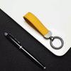 Personalize Name Number Suede Leather Car Keychain Business Gift Laser Custom Logo Leather Bag Keyring Men Women Key Chain Ring