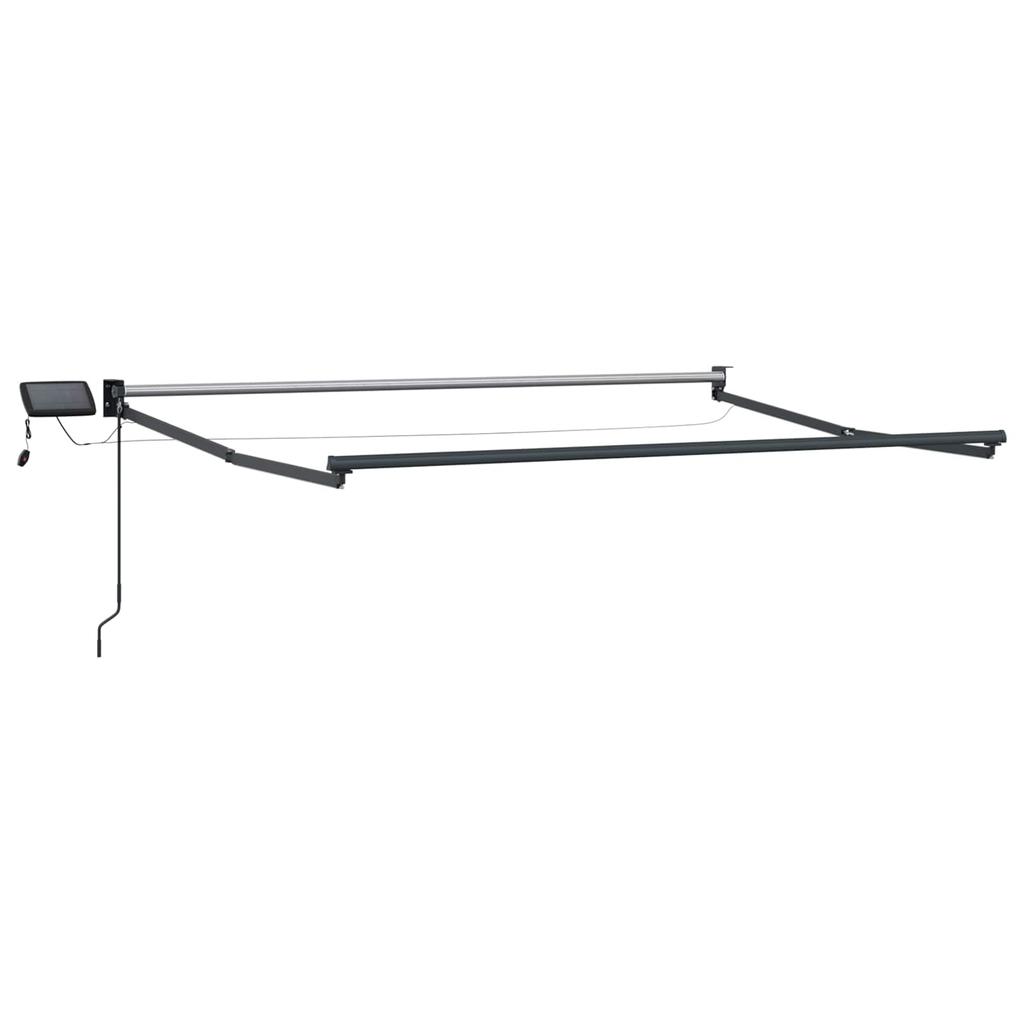 Manual Articulated Arm Awning with LEDs Sand Brown